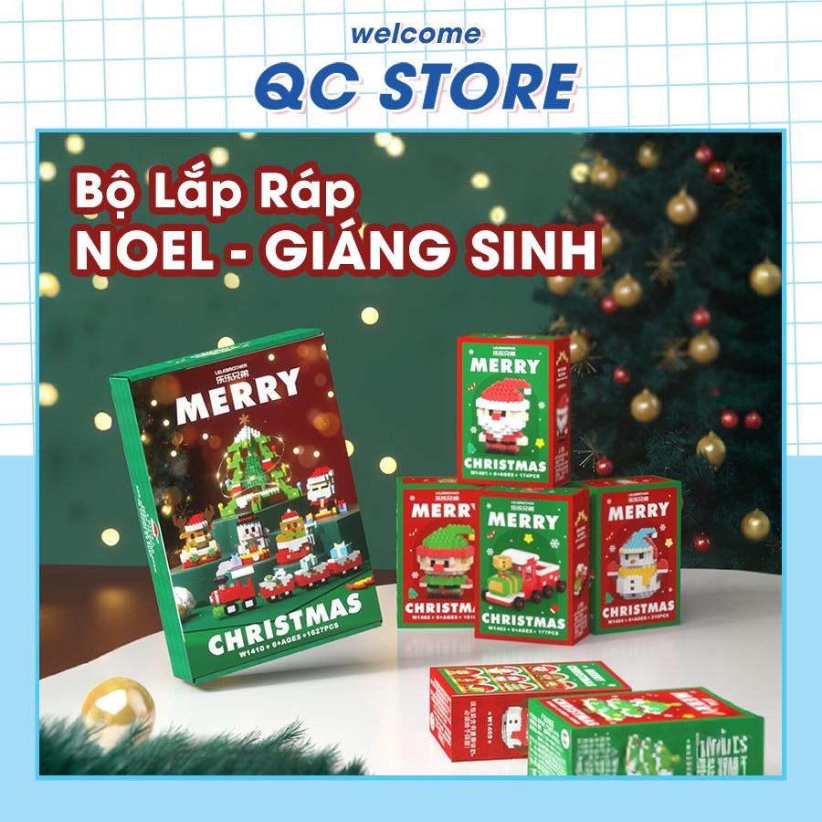Hộp Quà Tặng Noel 6 in 1 Mô hình Lắp Ráp noel dễ thương Christmas Ông Già Noel Cây Thông Người Tuyết QC Store-duoc-ban-tai-QC Store