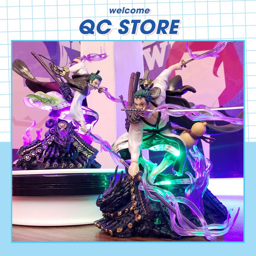 [Mẫu mới 2025] Mô hình One Piece Zoro Wano Roronoa trên mái nhà figure anime decor có LED full box có hộp QC Store-duoc-ban-tai-QC Store