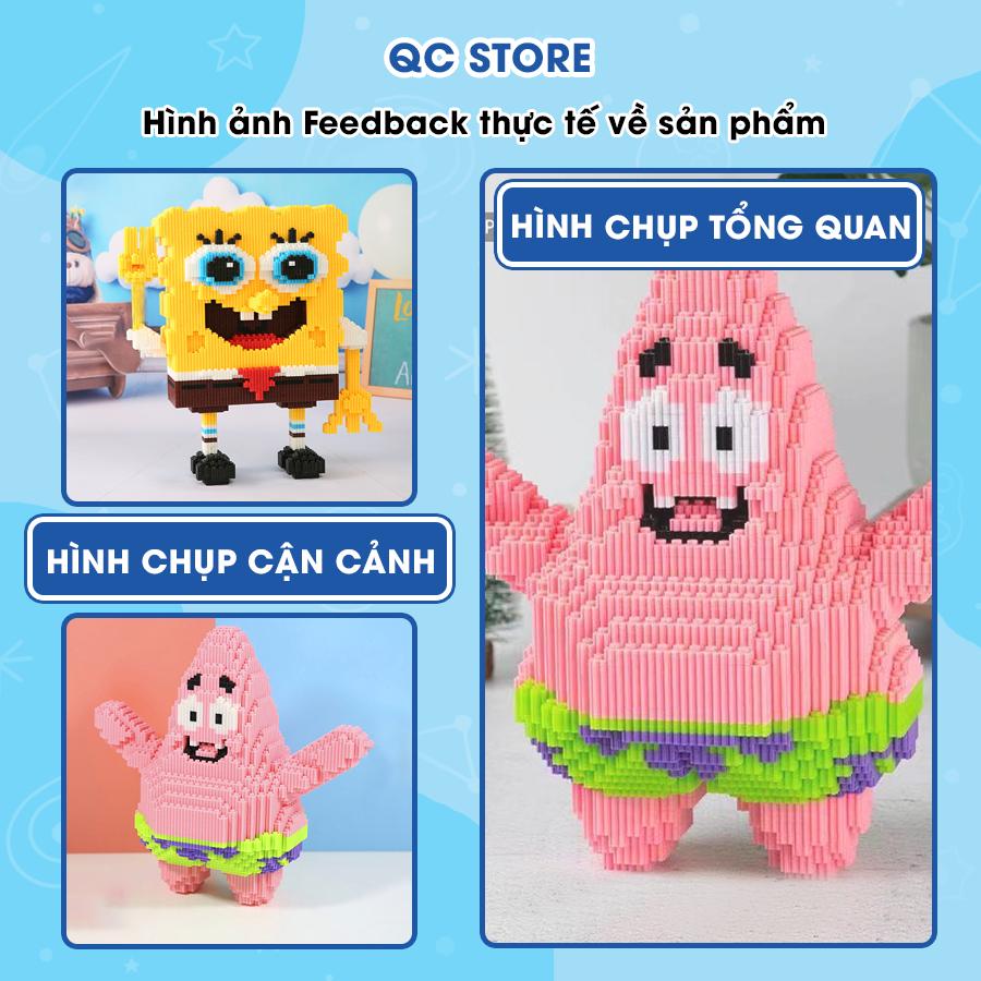 Bộ mô hình bọt biển sao biển lắp ráp 3D xếp hình nhân vật SpongeBob dễ thương cute cho bé kích thước 27 -35cm QC Store-duoc-ban-tai-QC Store