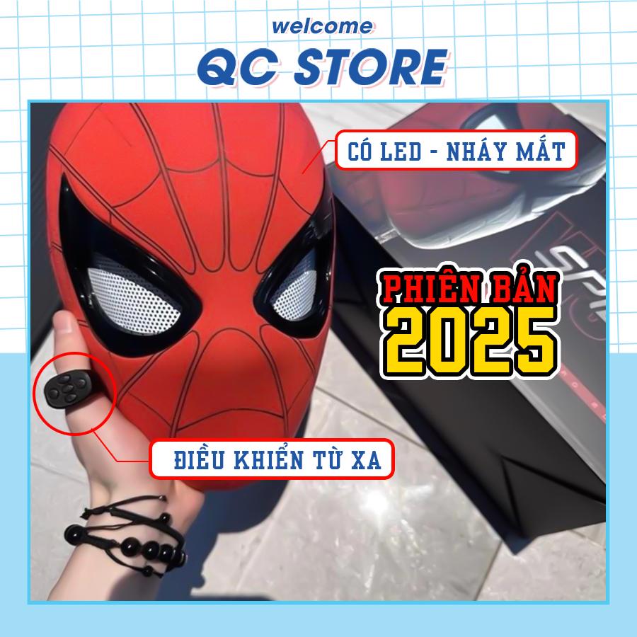 [Mẫu Mới 2025] Mặt Nạ Hóa Trang Người Nhện Spiderman nháy mắt được Tỉ Lệ 1: 1, điều khiển từ xa mắt phát sáng QC Store-duoc-ban-tai-QC Store