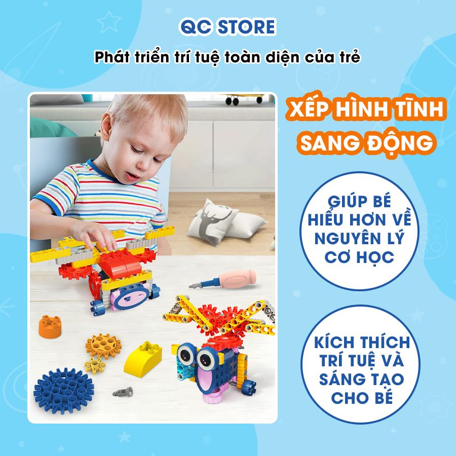 Bộ đồ chơi lắp ráp mô hình có động cơ gạch 3d stem robot cho bé QC Store-duoc-ban-tai-QC Store