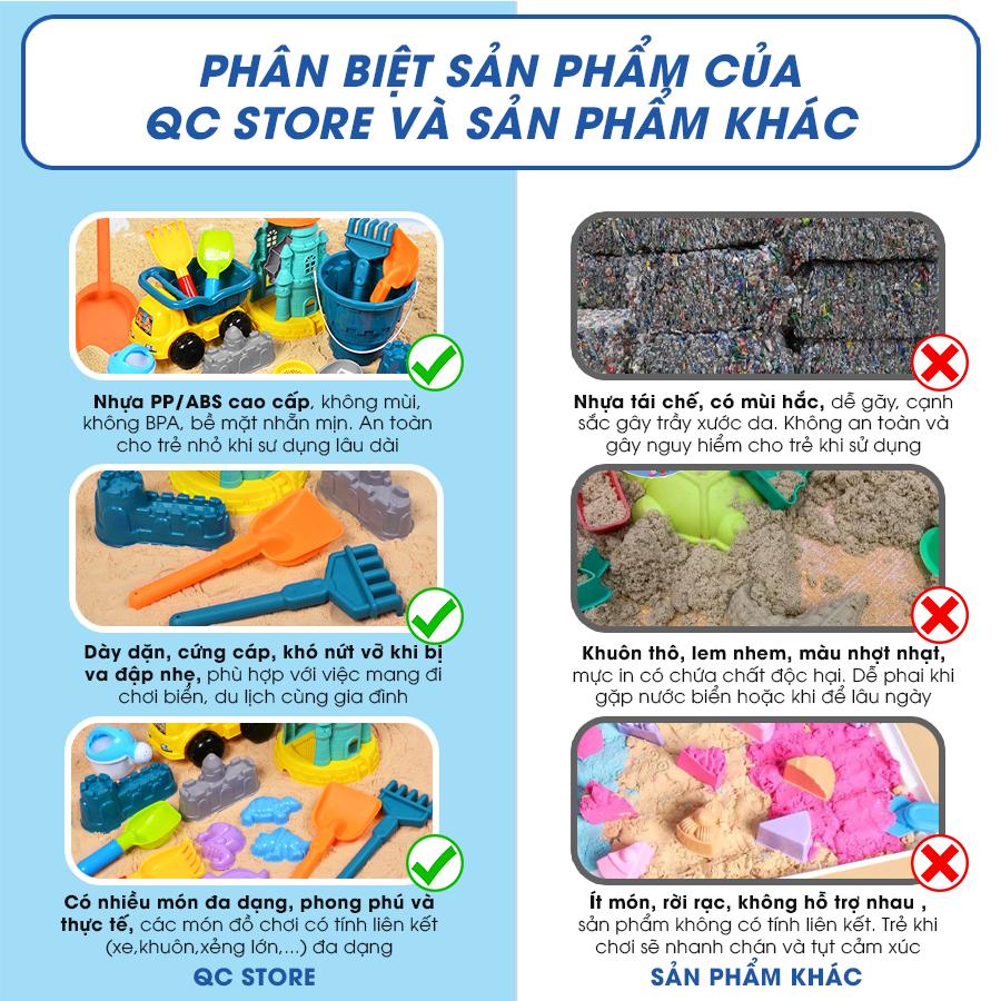 Đồ chơi xúc cát đi du lịch biển xây lâu đài cát có xô nước và bình tưới nước cho bé trai, gái QC Store-duoc-ban-tai-QC Store