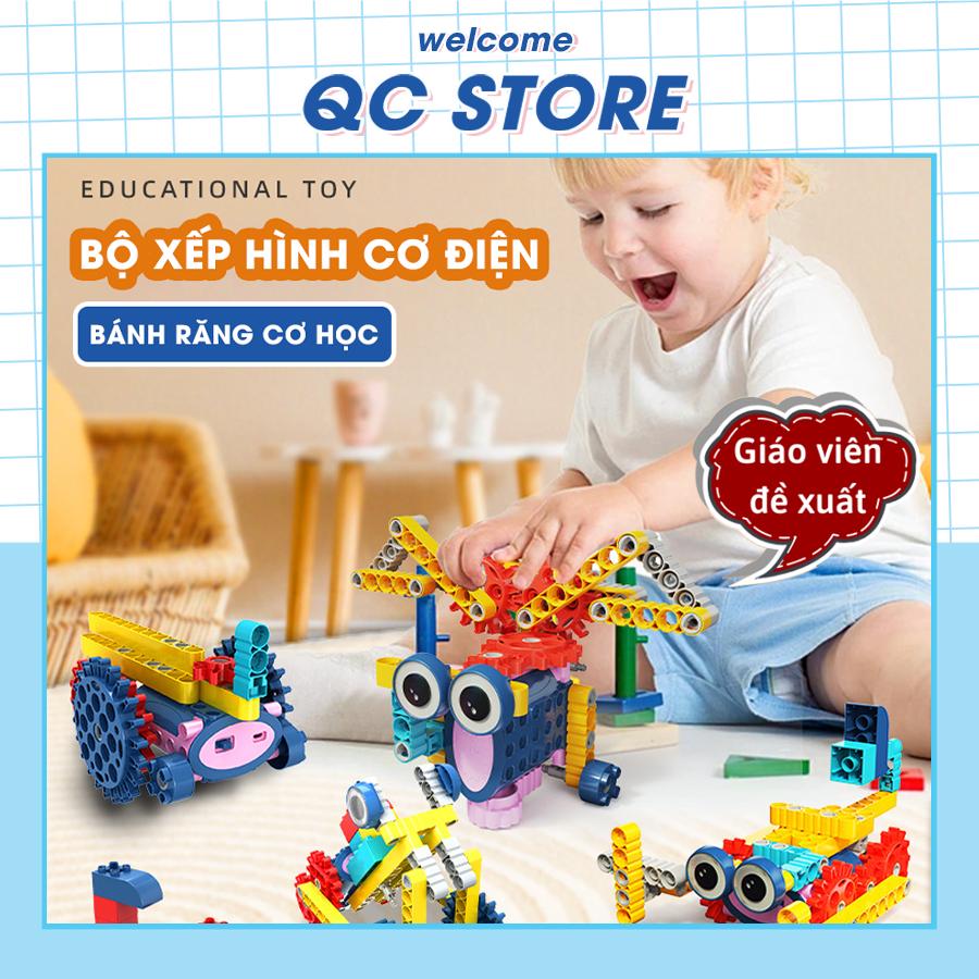 Bộ đồ chơi lắp ráp mô hình có động cơ gạch 3d stem robot cho bé QC Store-duoc-ban-tai-QC Store