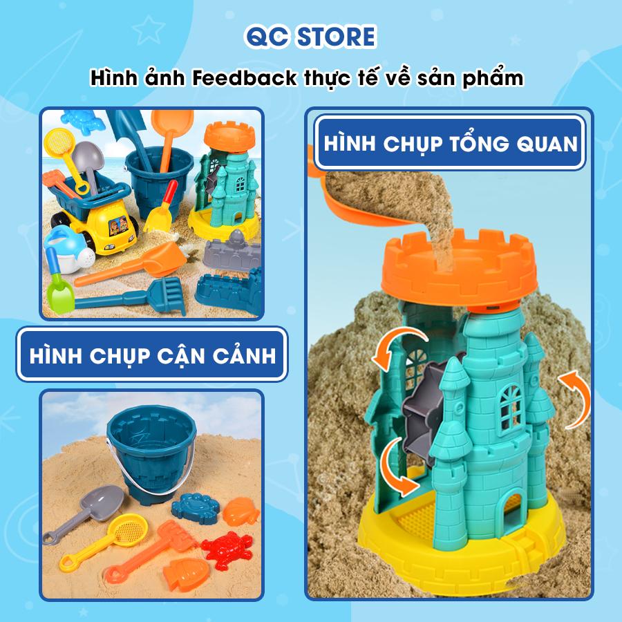 Đồ chơi xúc cát đi du lịch biển xây lâu đài cát có xô nước và bình tưới nước cho bé trai, gái QC Store-duoc-ban-tai-QC Store