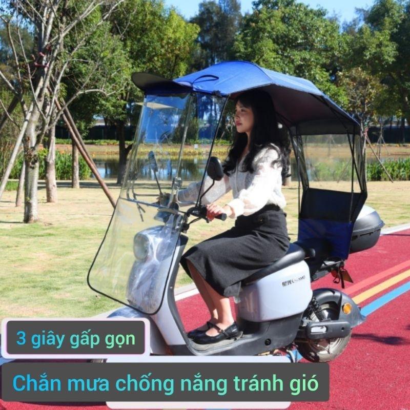 Mái che xe máy, phụ kiện xe máy, mái che, bạt phủ xe máy, bạt che xe máy, áo trùm xe máy, bạc che xe 3 giây gấp gọn 765-duoc-ban-tai-Mái che xe máy và xe điện Thiên Linh