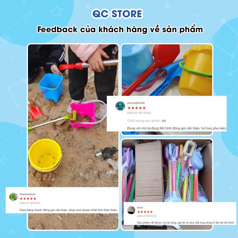 Đồ chơi xúc cát đi du lịch biển xây lâu đài cát có xô nước và bình tưới nước cho bé trai, gái QC Store-duoc-ban-tai-QC Store