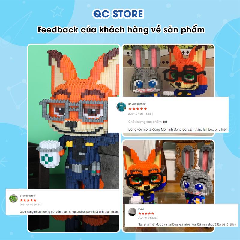 Bộ mô hình đồ chơi lắp ráp 3D xếp hình cáo và thỏ zootopia cỡ vừa cao 32cm QC Store-duoc-ban-tai-QC Store