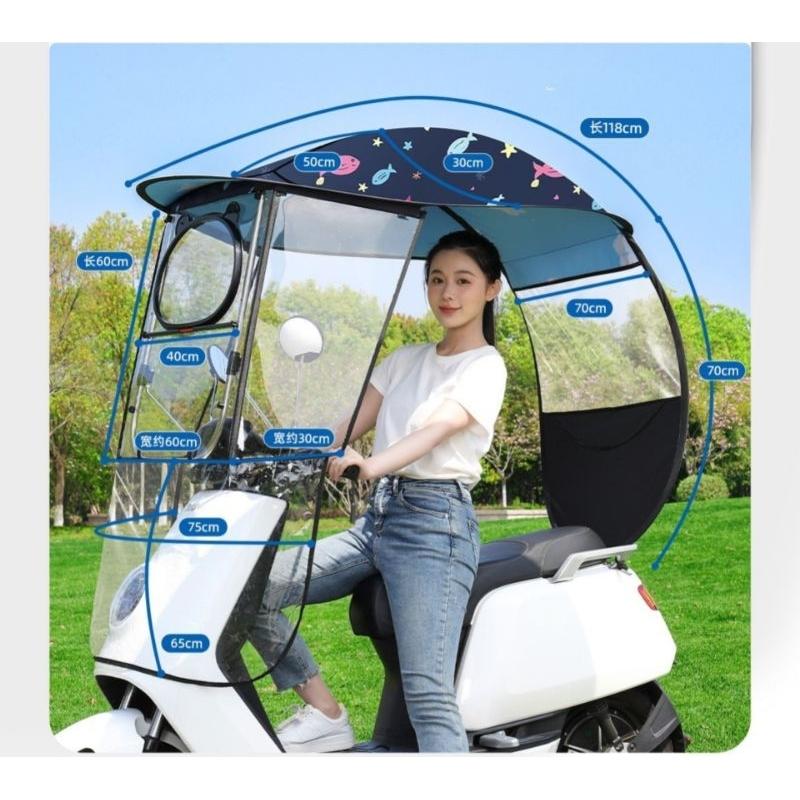 Mái che xe máy, phụ kiện xe máy, mái che, bạt phủ xe máy, bạt che xe máy, áo trùm xe máy 720 cửa sổ gấu tròn rèm cạnh-duoc-ban-tai-Mái che xe máy và xe điện Thiên Linh