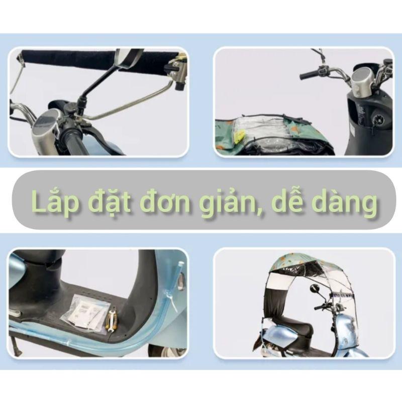 Mái che xe máy, phụ kiện xe máy, mái che, bạt phủ xe máy, bạt che xe máy, áo trùm xe máy, bạc che xe rèm gập gọn 1345-duoc-ban-tai-Mái che xe máy và xe điện Thiên Linh