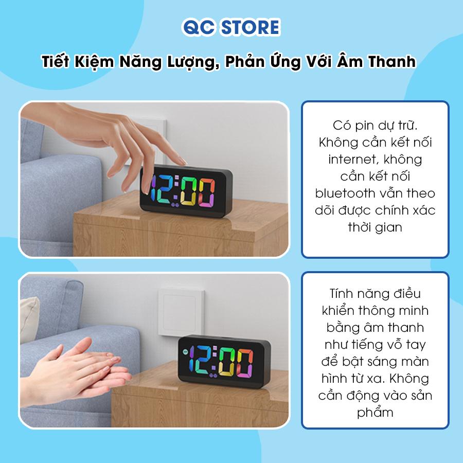 Đồng hồ decor thông minh điện tử để bàn mini cảm ứng âm thanh decor phòng ngủ phòng khách bàn làm việc QC Store-duoc-ban-tai-QC Store