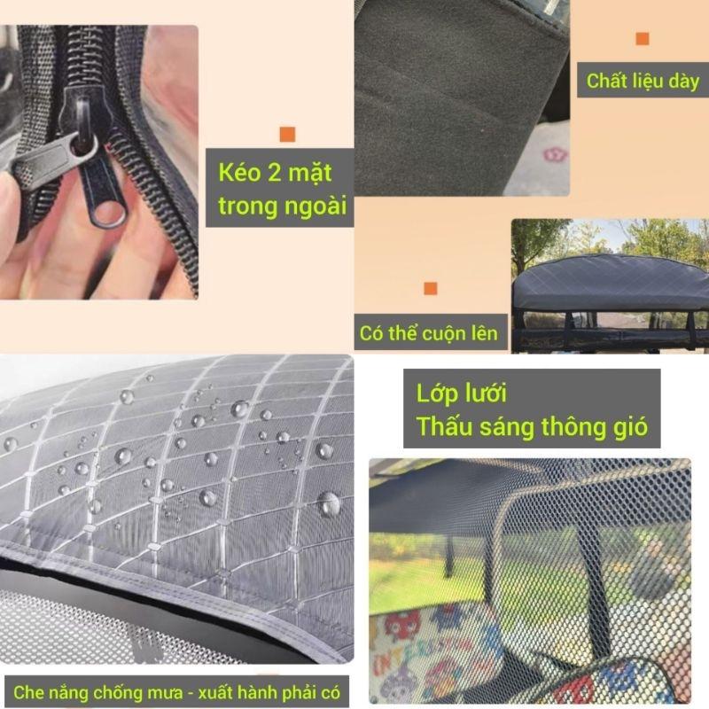 Trùm xe điện 3 bánh SHUANG JI - HA NIU C70 (chỉ trùm, không bao gồm xe và mái che)-duoc-ban-tai-Mái che xe máy và xe điện Thiên Linh