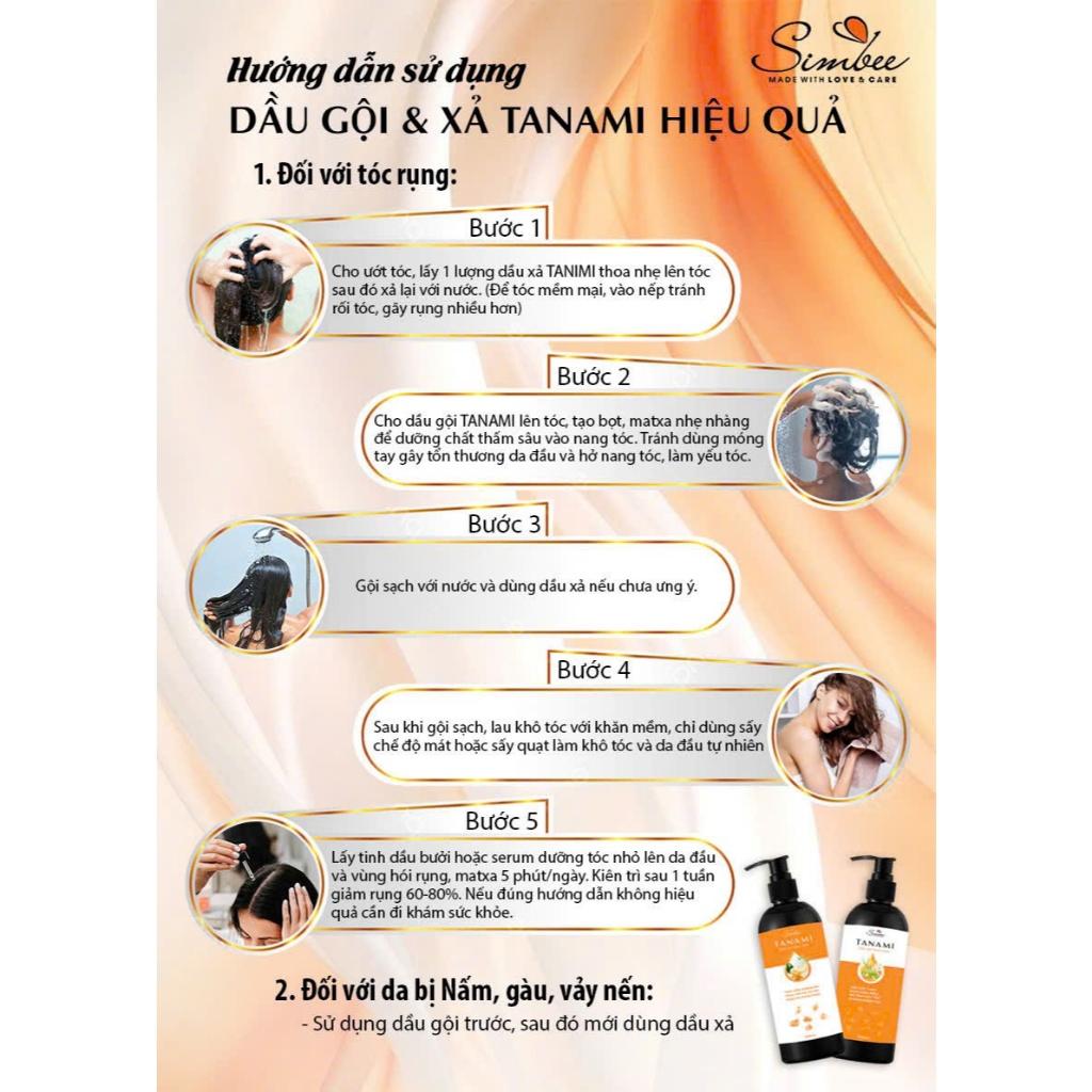 Combo Dầu gội + Dầu xả Thảo dược 3in1 Tanami Simbee - Giảm rụng tóc, kích thích mọc tóc, làm sạch sâu da đầu 500ml/ chai-duoc-ban-tai-Minh Nguyệt Mall