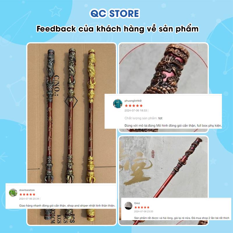Gậy Như Ý Tôn Ngộ Không tháo gọn phụ Đồ chơi Trung Thu cosplay Black Myth Wukong dài 100 cm 180 cm Tỷ lệ 1:1 PU QC Store-duoc-ban-tai-QC Store