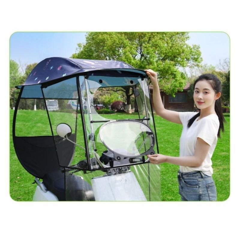 Mái che xe máy, phụ kiện xe máy, mái che, bạt phủ xe máy, bạt che xe máy, áo trùm xe máy 720 cửa sổ gấu tròn rèm cạnh-duoc-ban-tai-Mái che xe máy và xe điện Thiên Linh