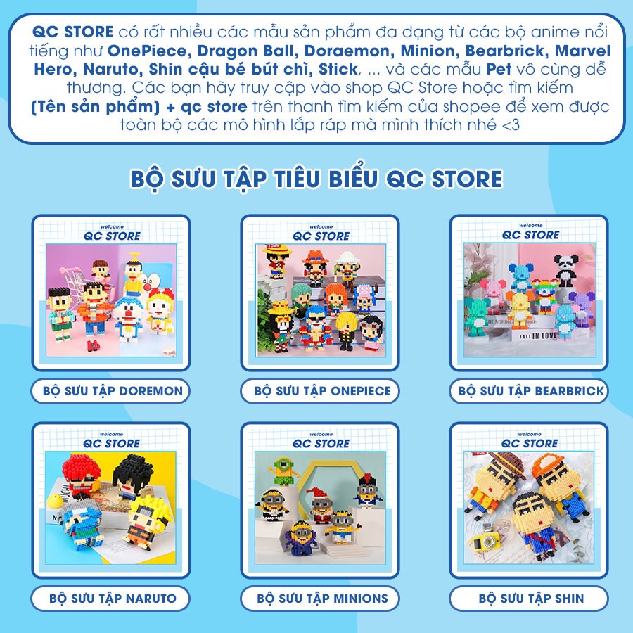 Bearbrick mini Mô hình lắp ráp xếp hình ghép hình nhân vật anime 3d nhỏ giá rẻ cho bé trai QC Store-duoc-ban-tai-QC Store