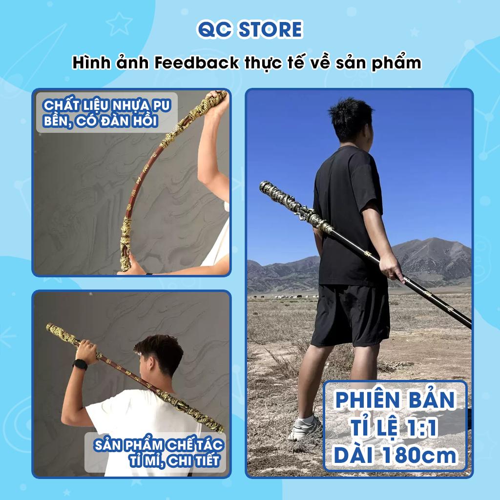 Gậy Như Ý Tôn Ngộ Không tháo gọn phụ Đồ chơi Trung Thu cosplay Black Myth Wukong dài 100 cm 180 cm Tỷ lệ 1:1 PU QC Store-duoc-ban-tai-QC Store