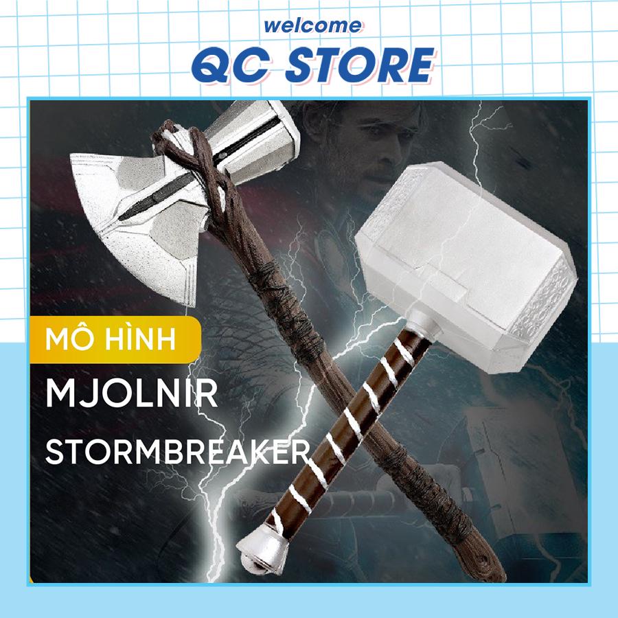 Mô hình búa Mjolnir StormBreaker của Thor vật liệu PU đàn hồi tốt kích thước 44x20x13 QC Store-duoc-ban-tai-QC Store
