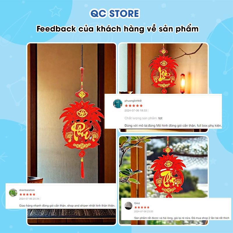 Phụ kiện trang trí phòng khách nhà ngày tết nguyên đán 2025 treo decor chúc mừng năm mới hình phúc lộc thọ QC Store-duoc-ban-tai-QC Store