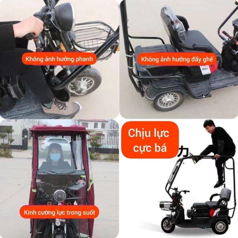 Đồ độ xe điện, phụ kiện độ xe điện, đồ xe điện, che mưa xe điện 3 bánh, rèm che mưa xe điện F68, 130cm x 70cm, inox 2245-duoc-ban-tai-Mái che xe máy và xe điện Thiên Linh