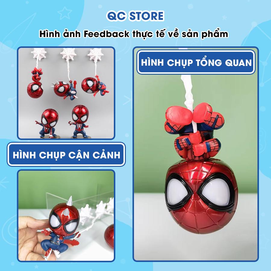 Mô hình người nhện spiderman chibi 9cm bằng nhựa decor xe ô tô cao cấp cho bé QC Store-duoc-ban-tai-QC Store