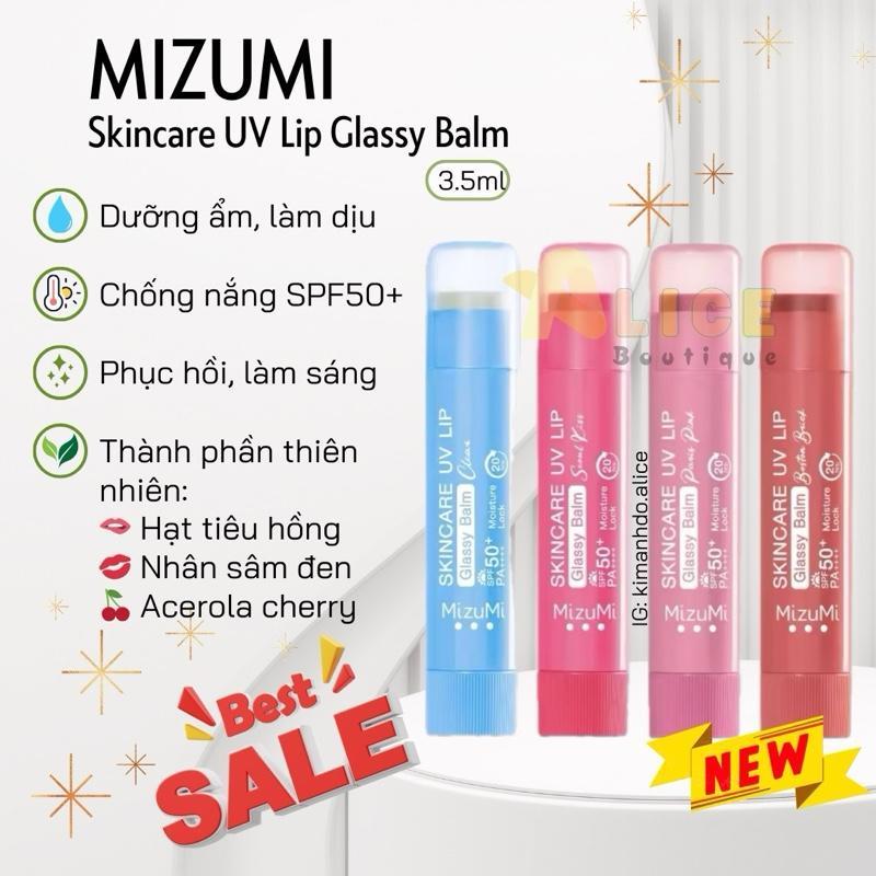 Son Dưỡng Môi Chống Nắng Glassy Balm Mizumi SPF50+ - Nuôi Dưỡng Đôi Môi Căng Mọng, Sáng Bóng-duoc-ban-tai-Alice Boutique