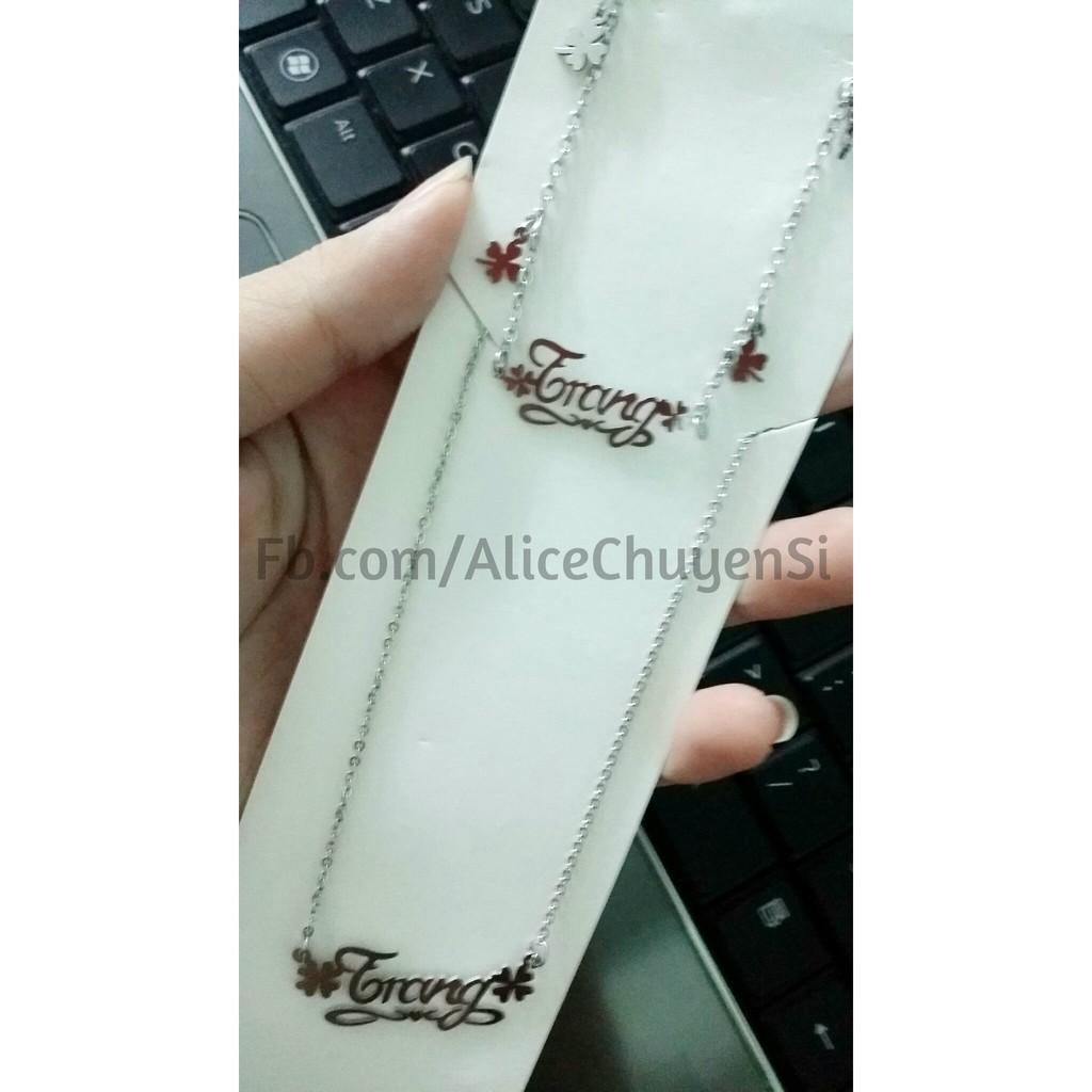 Set dây chuyền và lắc tay inox theo tên-duoc-ban-tai-Alice Boutique