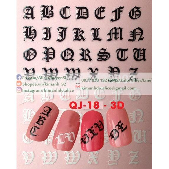 Nail dán 3D - Nail sticker mã QJ-duoc-ban-tai-Alice Boutique