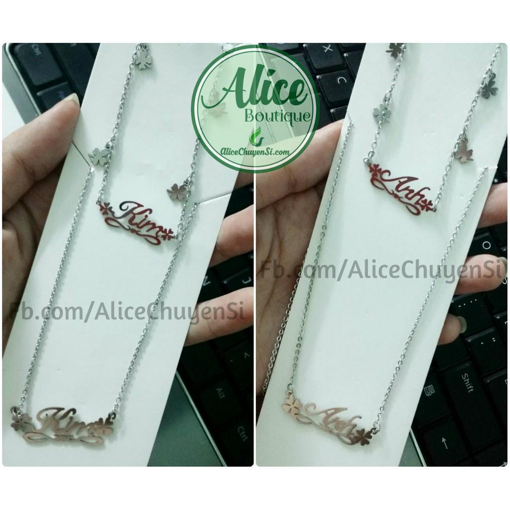 Set dây chuyền và lắc tay inox theo tên-duoc-ban-tai-Alice Boutique