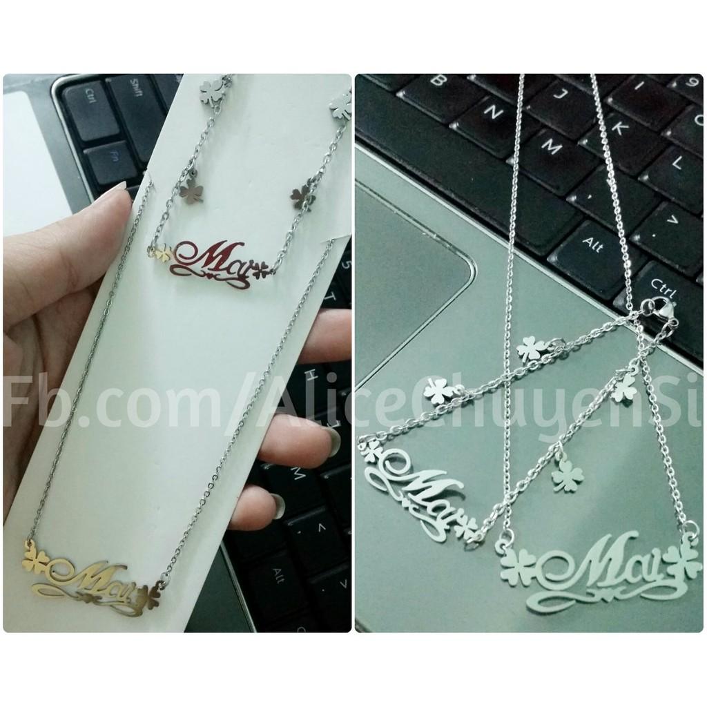 Set dây chuyền và lắc tay inox theo tên-duoc-ban-tai-Alice Boutique