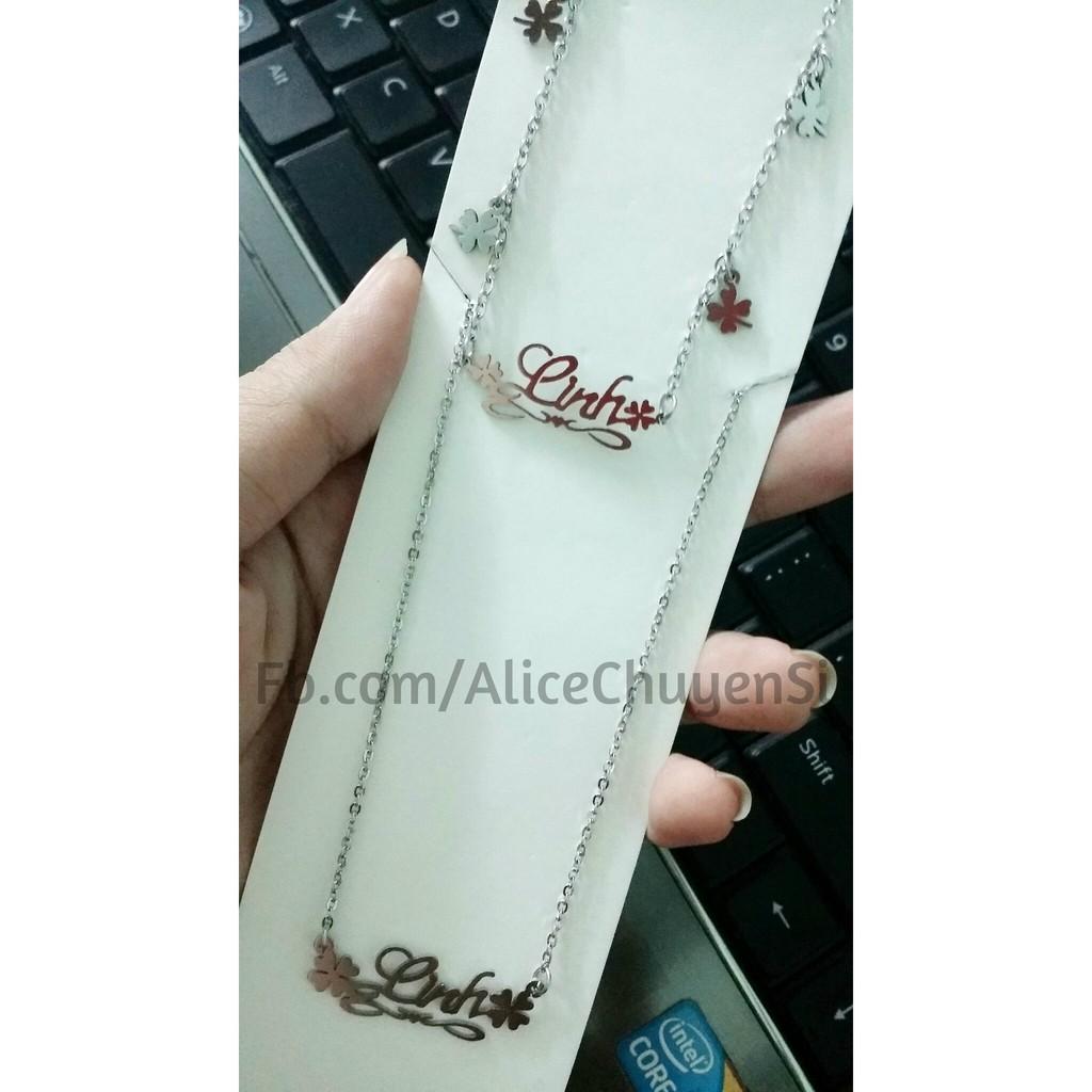 Set dây chuyền và lắc tay inox theo tên-duoc-ban-tai-Alice Boutique