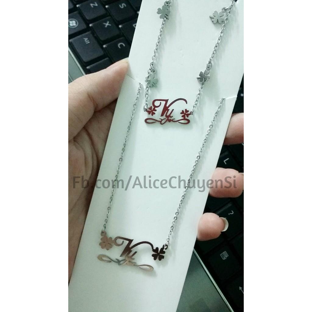 Set dây chuyền và lắc tay inox theo tên-duoc-ban-tai-Alice Boutique