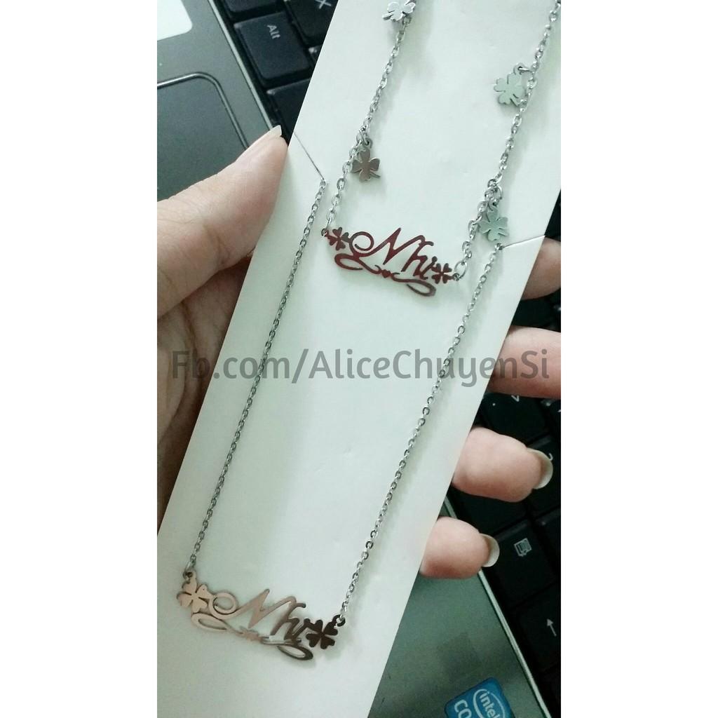 Set dây chuyền và lắc tay inox theo tên-duoc-ban-tai-Alice Boutique