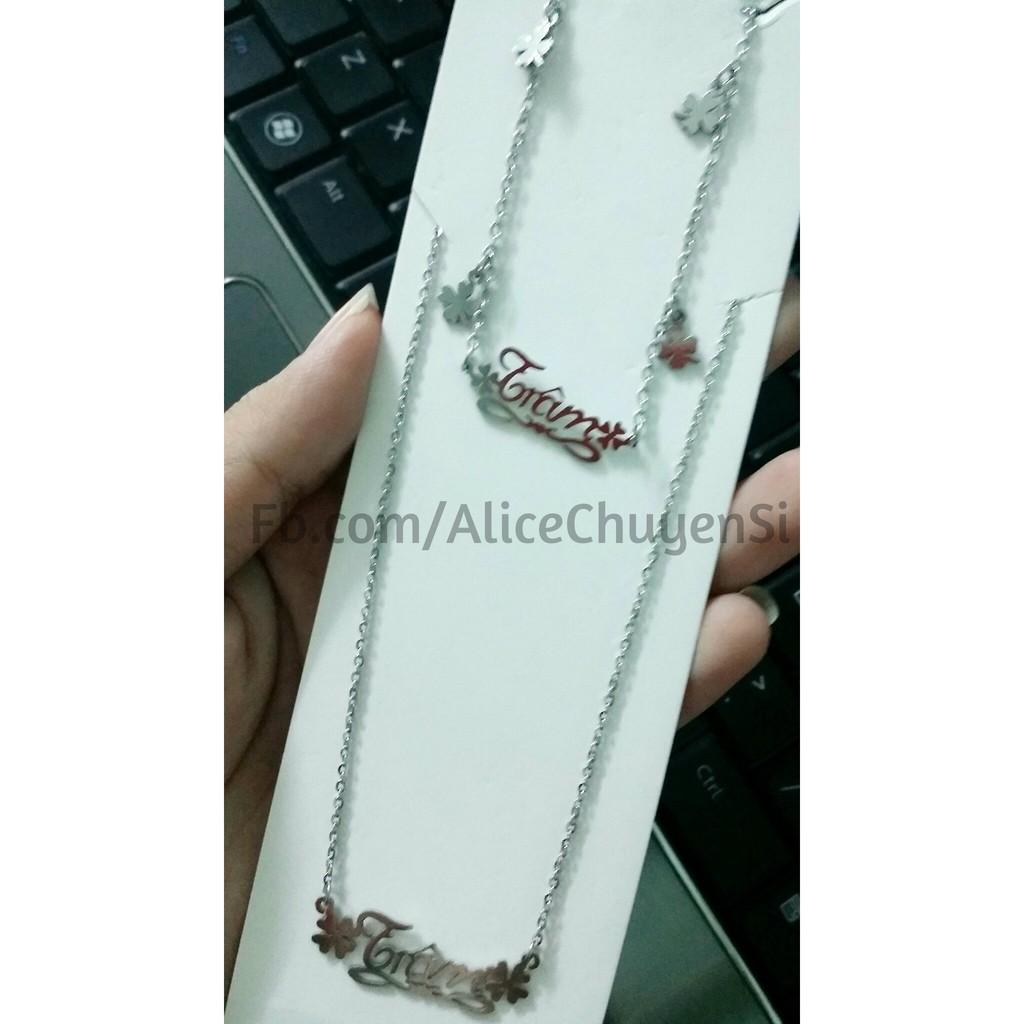 Set dây chuyền và lắc tay inox theo tên-duoc-ban-tai-Alice Boutique