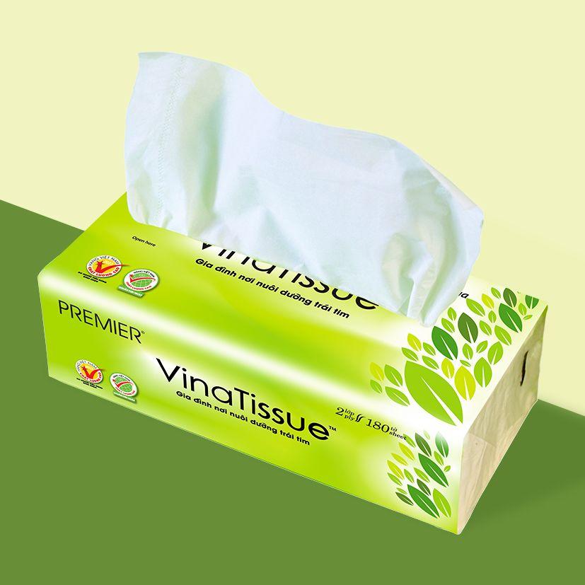 Khăn giấy lụa PREMIER VinaTissue 180 tờ-duoc-ban-tai-ĐIỆN GIA DỤNG