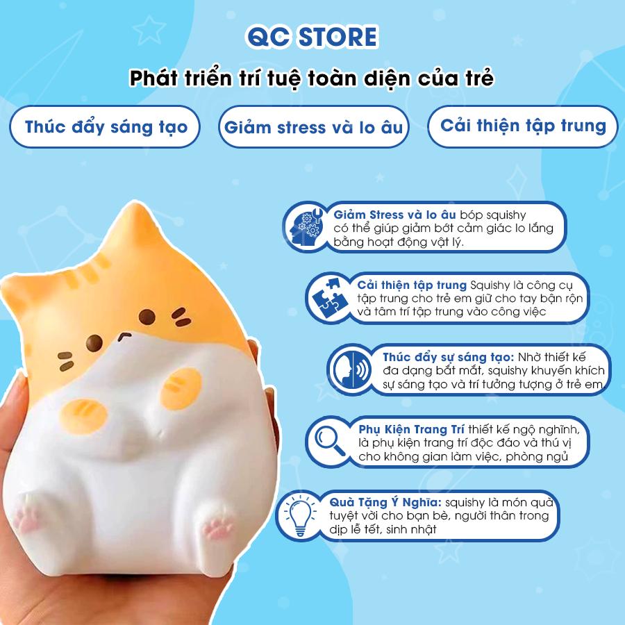Đồ chơi Squishy mèo bóp xả stress siêu mềm cute đáng yêu QC Store-duoc-ban-tai-QC Store