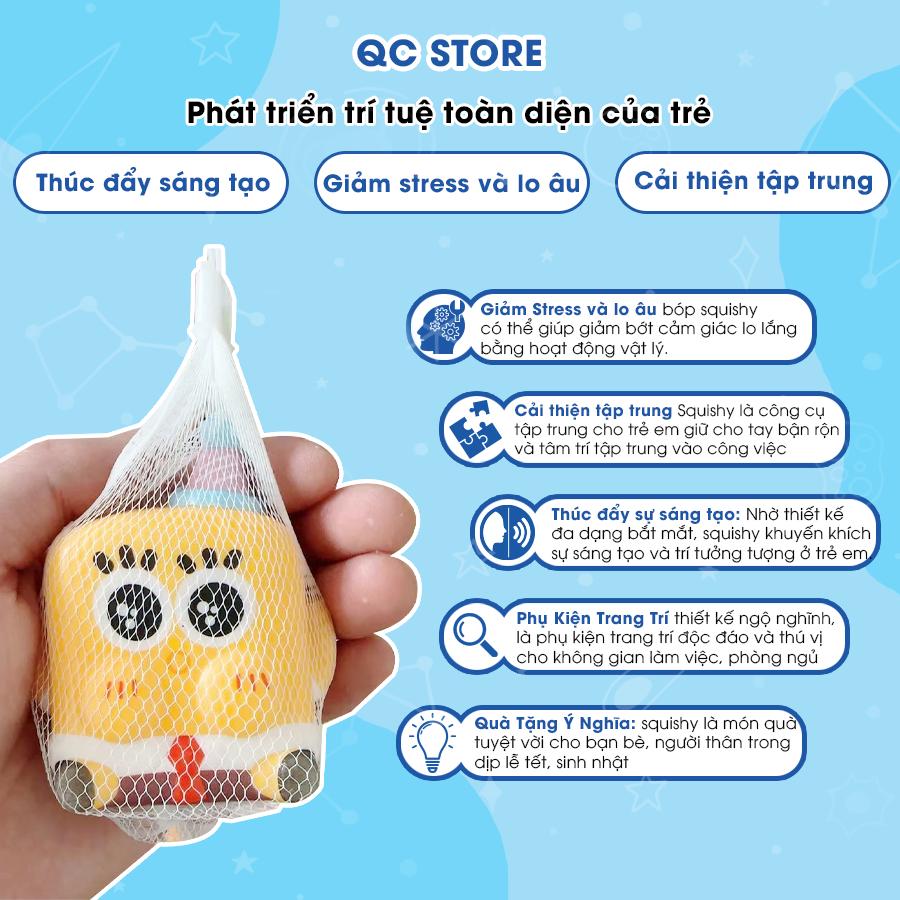 Đồ chơi Squishy Mochi bóp xả stress siêu mềm cute vô tri giải trí nhân vật Bọt Biển Sao Biển Sponge Bob QC Store-duoc-ban-tai-QC Store