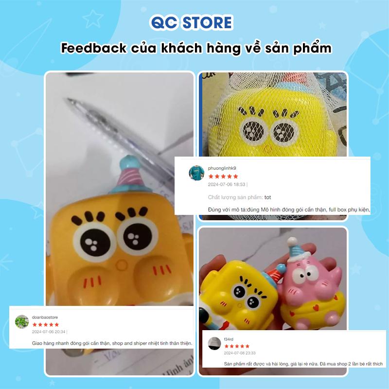 Đồ chơi Squishy Mochi bóp xả stress siêu mềm cute vô tri giải trí nhân vật Bọt Biển Sao Biển Sponge Bob QC Store-duoc-ban-tai-QC Store
