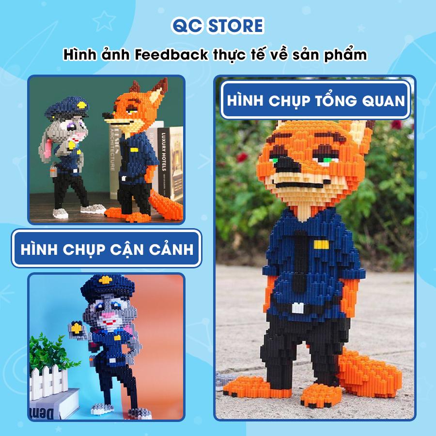 Bộ mô hình cáo thỏ zootopia lắp ráp 3D xếp hình đồ chơi cỡ vừa cao 32cm QC Store-duoc-ban-tai-QC Store