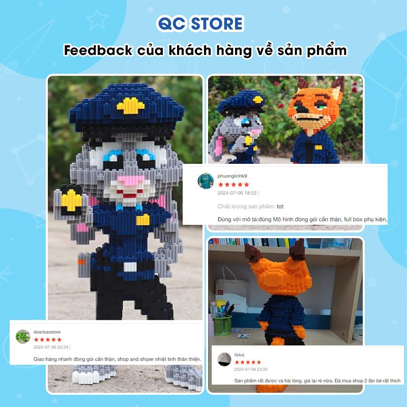 Bộ mô hình cáo thỏ zootopia lắp ráp 3D xếp hình đồ chơi cỡ vừa cao 32cm QC Store-duoc-ban-tai-QC Store