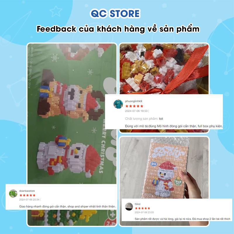 Set Quà Tặng Noel 4in1 Mô hình Lắp Ráp noel dễ thương Christmas Ông Già Noel Cây Thông Người Tuyết QC Store-duoc-ban-tai-QC Store