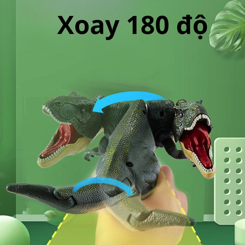 Đồ Chơi Khủng Long Lắc Đầu Cho Bé Trai Bé Gái Vô Tri Xoay 180 Độ Có Kèm Phụ Kiện Đèn Pin Âm Thanh Cực Kì Mới Lạ QC Store-duoc-ban-tai-QC Store
