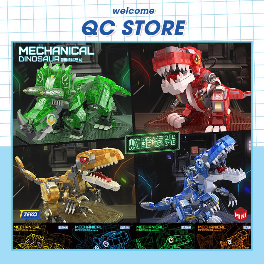 Mô hình lắp ráp khủng long bạo chúa jurassic park dạ quang 3D cho bé QC Store-duoc-ban-tai-QC Store