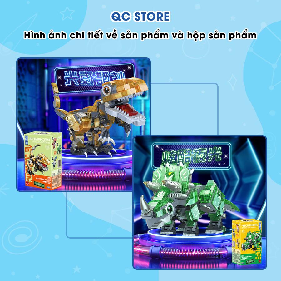 Mô hình lắp ráp khủng long bạo chúa jurassic park dạ quang 3D cho bé QC Store-duoc-ban-tai-QC Store