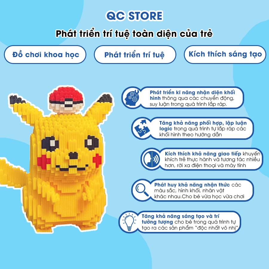 Đồ chơi xếp hình lắp ráp to bự cỡ lớn 35cm nhân vật anime Mario Totoro Pikachu Naruto thông minh cho bé QC Store MRB01-duoc-ban-tai-QC Store