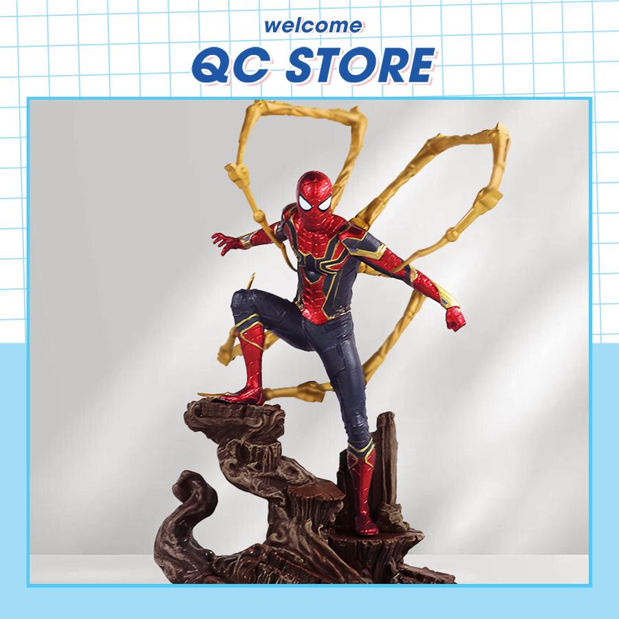 Mô hình spiderman người nhện Iron Spider 22cm decor siêu nhân siêu anh hùng avenger cao cấp endgame giá rẻ QC Store-duoc-ban-tai-QC Store