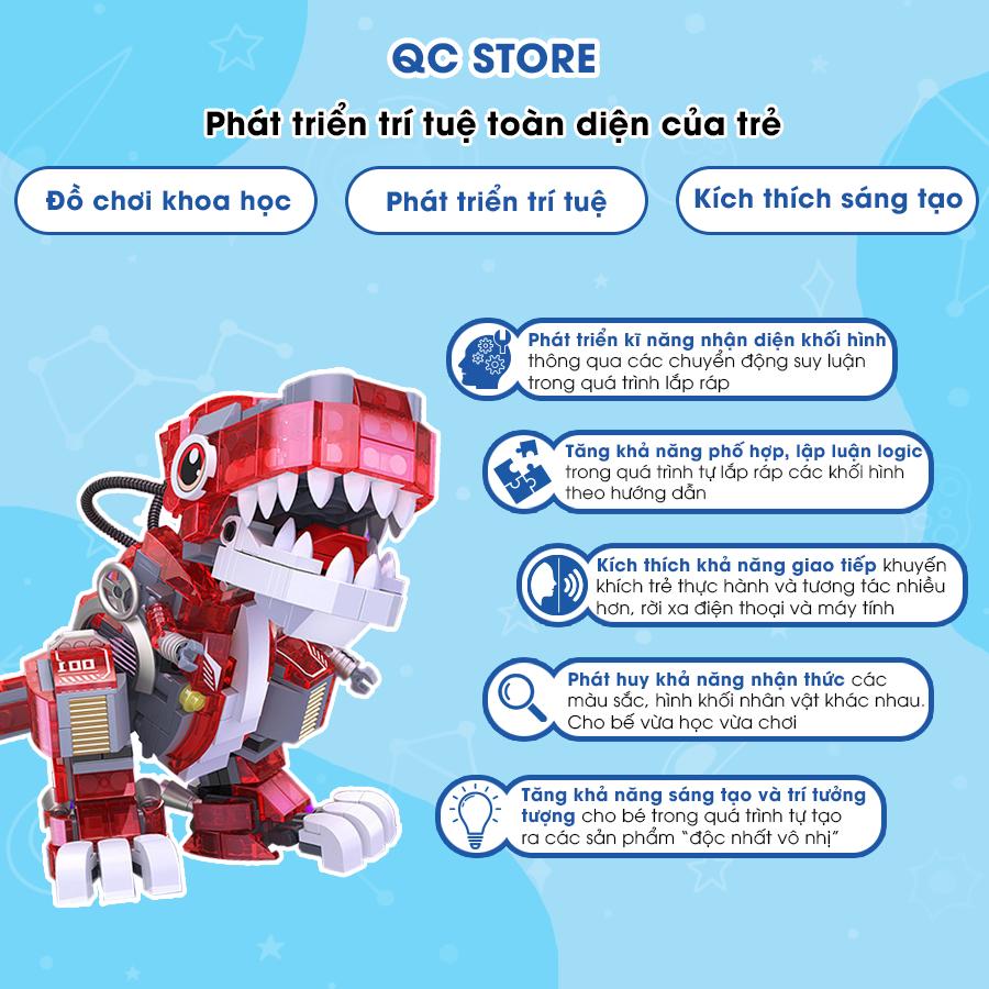 Mô hình lắp ráp khủng long bạo chúa jurassic park dạ quang 3D cho bé QC Store-duoc-ban-tai-QC Store