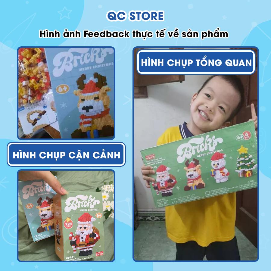 Set Quà Tặng Noel 4in1 Mô hình Lắp Ráp noel dễ thương Christmas Ông Già Noel Cây Thông Người Tuyết QC Store-duoc-ban-tai-QC Store