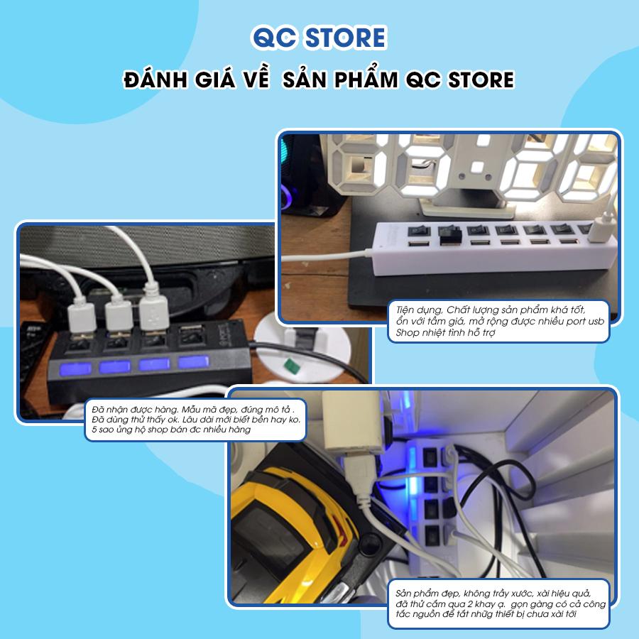 Hub USB chia cổng chuyển đổi 2.0 4 7in1/ 4in1 bộ chia USB có công tắc đèn LED máy tính laptop bàn phím chuột QC Store-duoc-ban-tai-QC Store