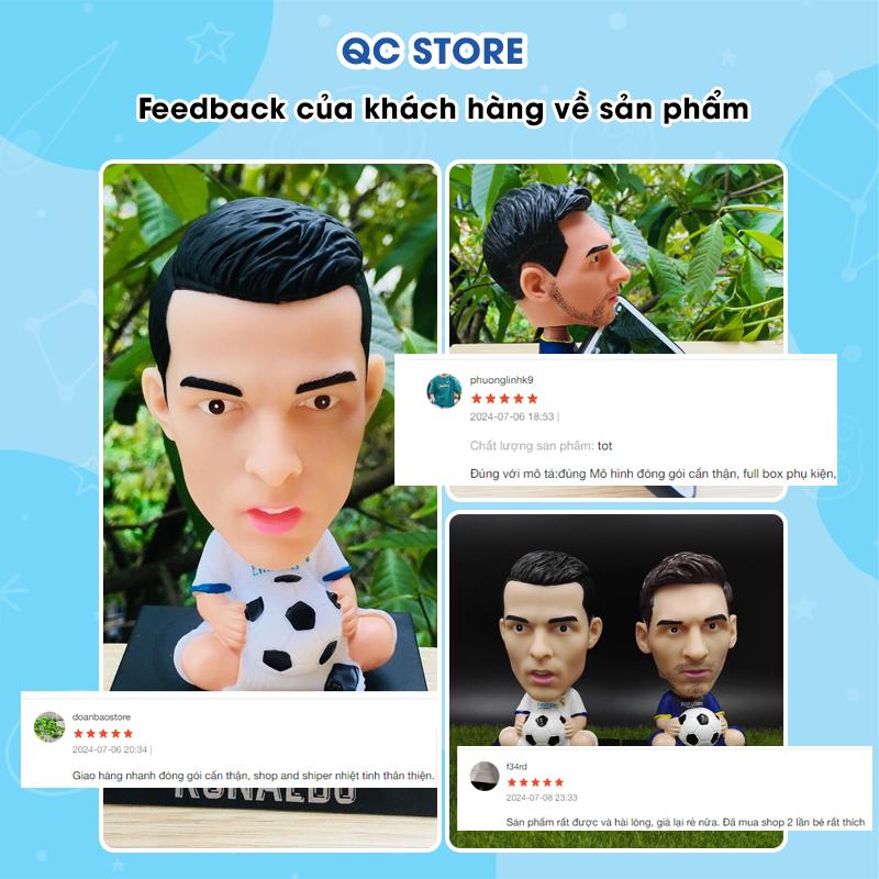 Mô hình cầu thủ đá bóng Messi Ronaldo David Beckham nhân vật hoạt hình lắc đầu decor bàn học xe ô tô giá rẻ  QC Store-duoc-ban-tai-QC Store