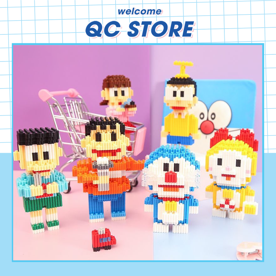 Doremon Mini Đồ Chơi  Doraemon Lắp Ráp 3D Đô Rê Mon các nhân vật hoạt hình Doremon, Nobita, Chaien, Xuka, Xeko, Dore-duoc-ban-tai-QC Store